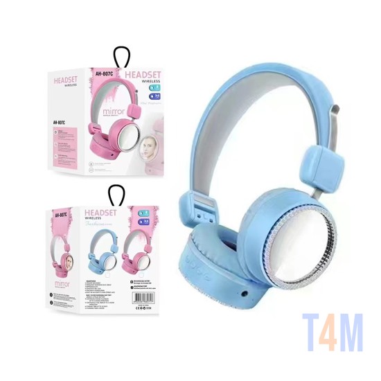Stone Mirror Wireless Headphones AH-807C with Noise Cancellation Blue